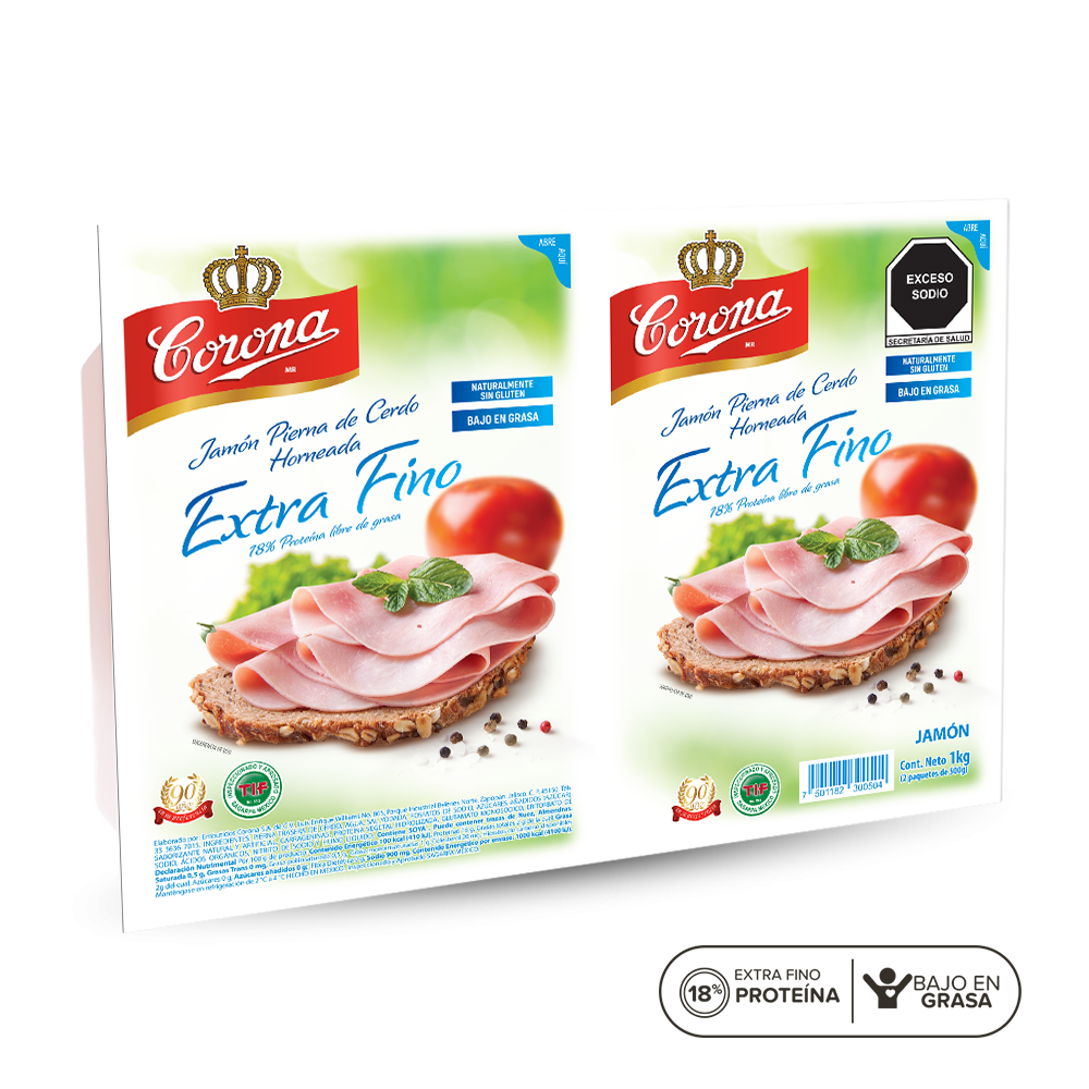 Jamón Pierna Horneada Extra Fino Rebanado 1kg